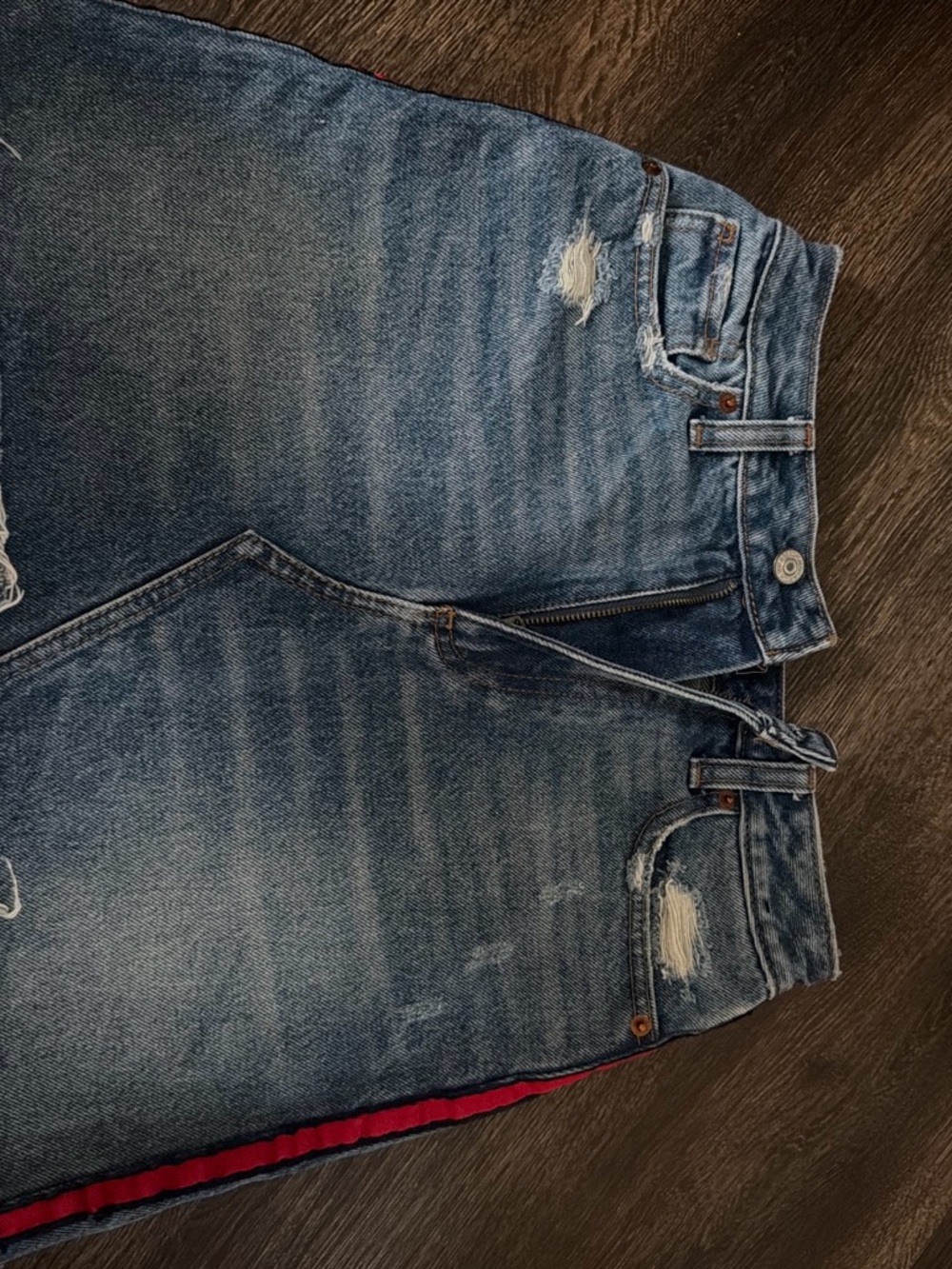 Women’s Blue Distressed Denim skirt